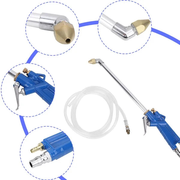 Compressed Air Blow Gun Long Reach Brass Tip Flexible Hose
