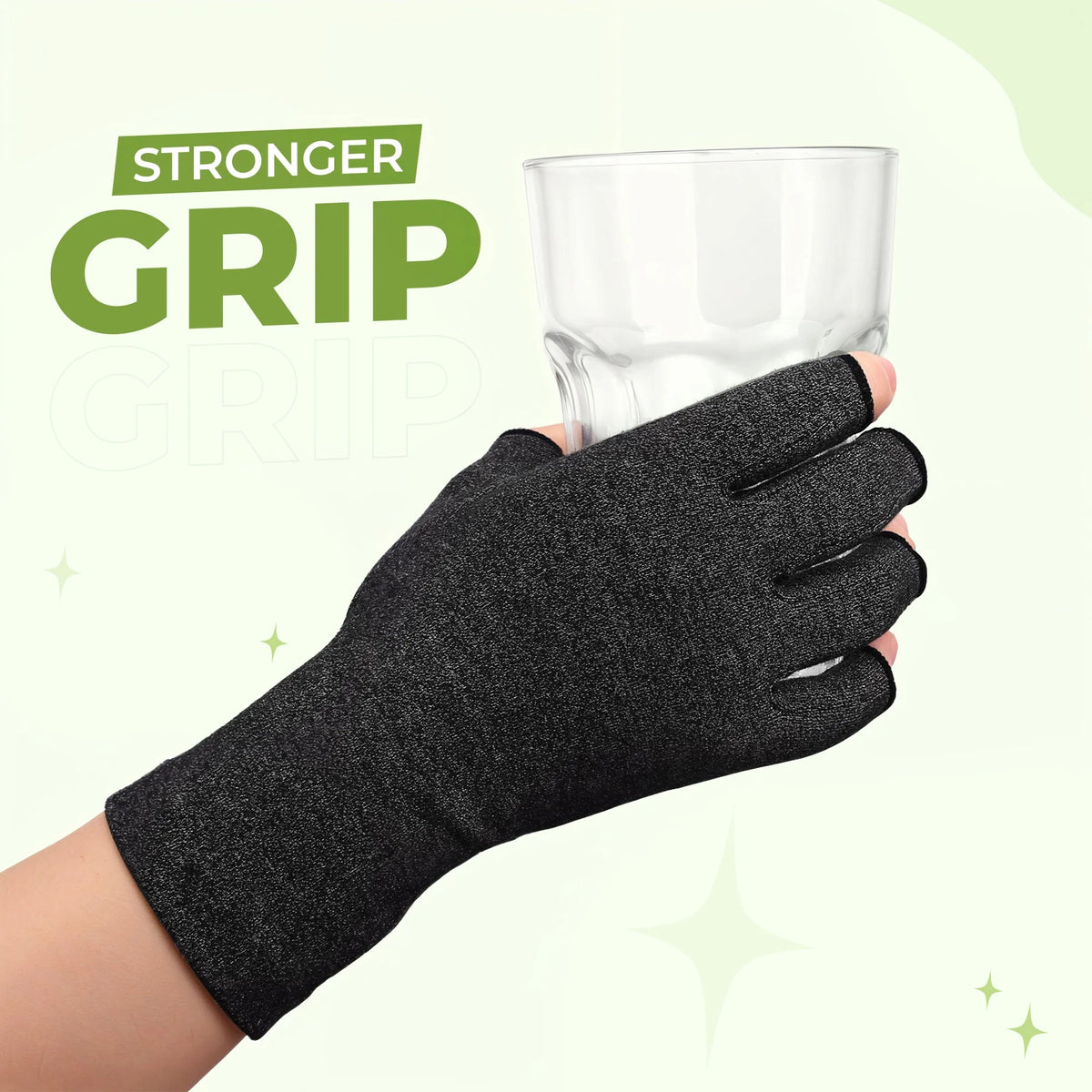 Compression Gloves Gentle Support & Open-Fingertip Cotton-Spandex