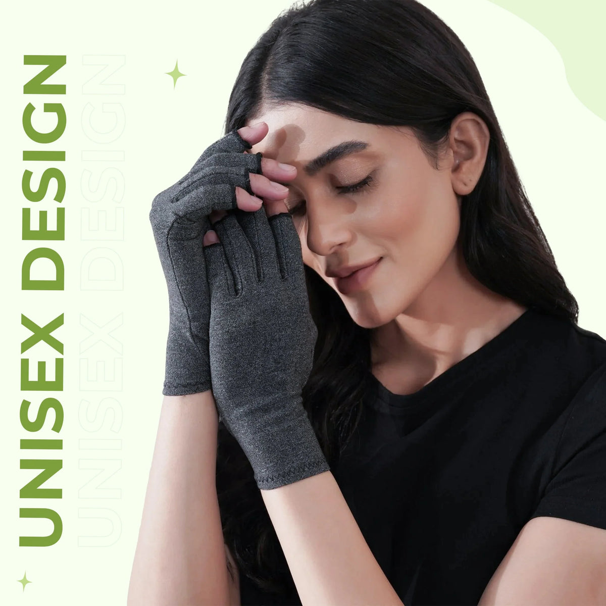 Compression Gloves Gentle Support & Open-Fingertip Cotton-Spandex