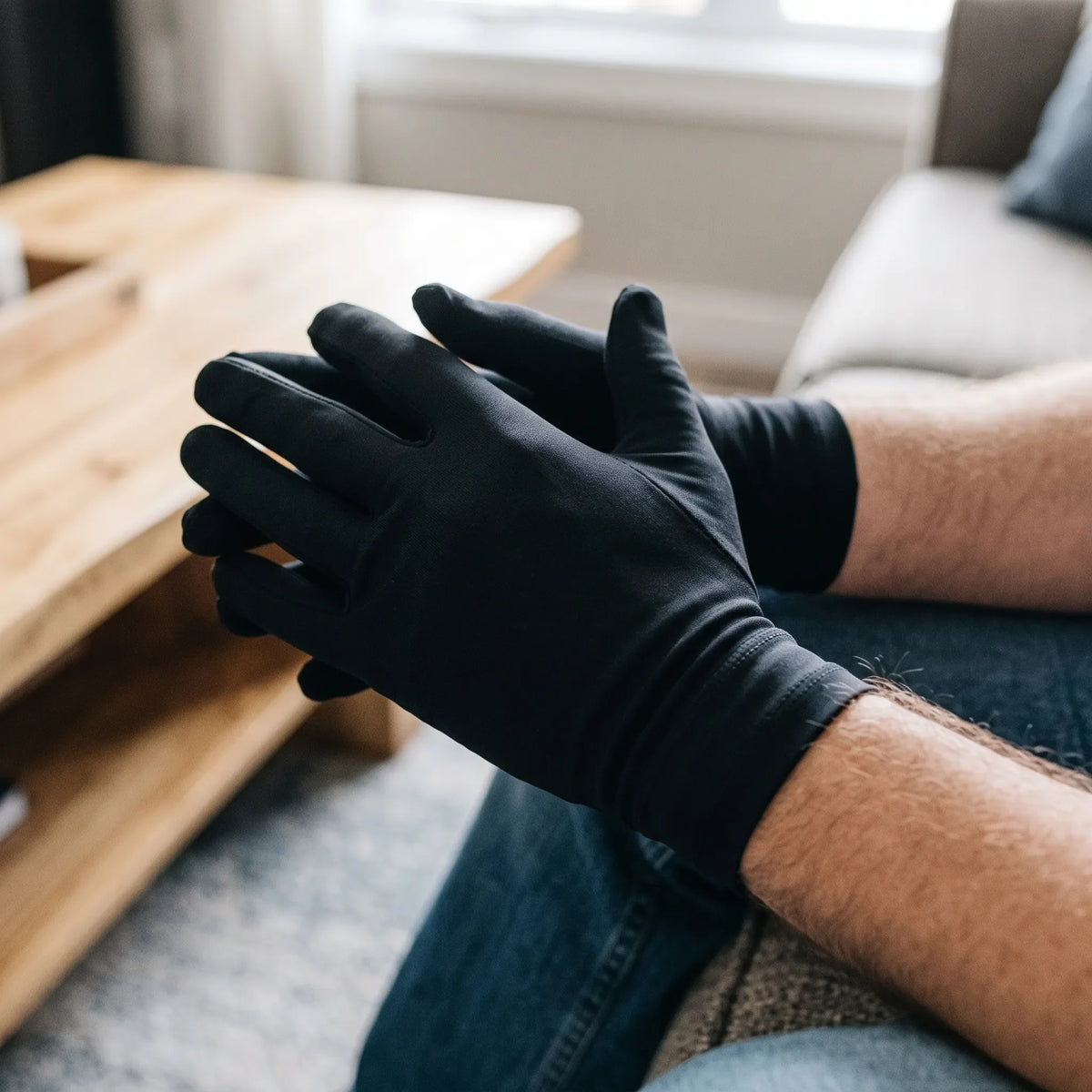 Compression Gloves Light Knit Textured Grip Touchscreen-Compatible