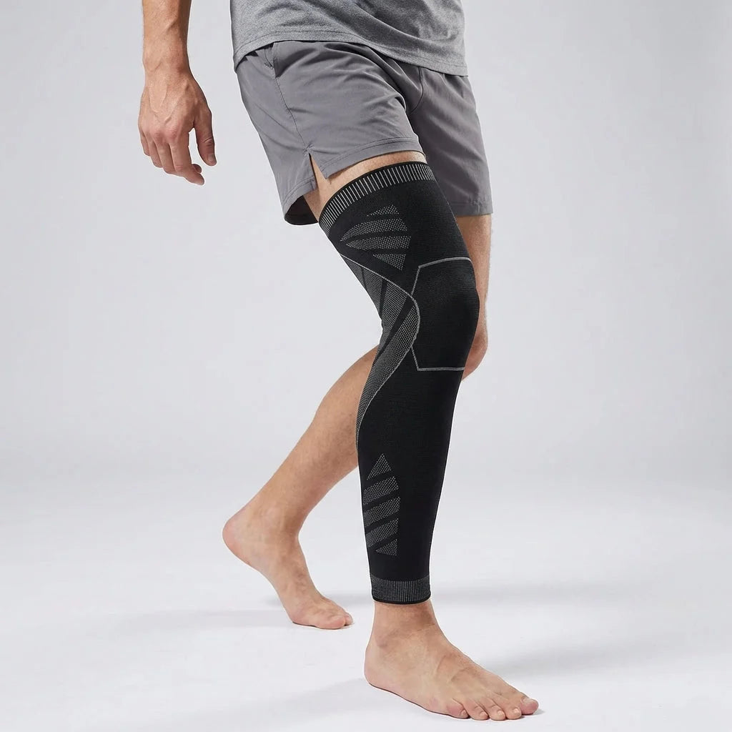 Compression Leg Sleeve Full-Leg Coverage Silicone Grip Band