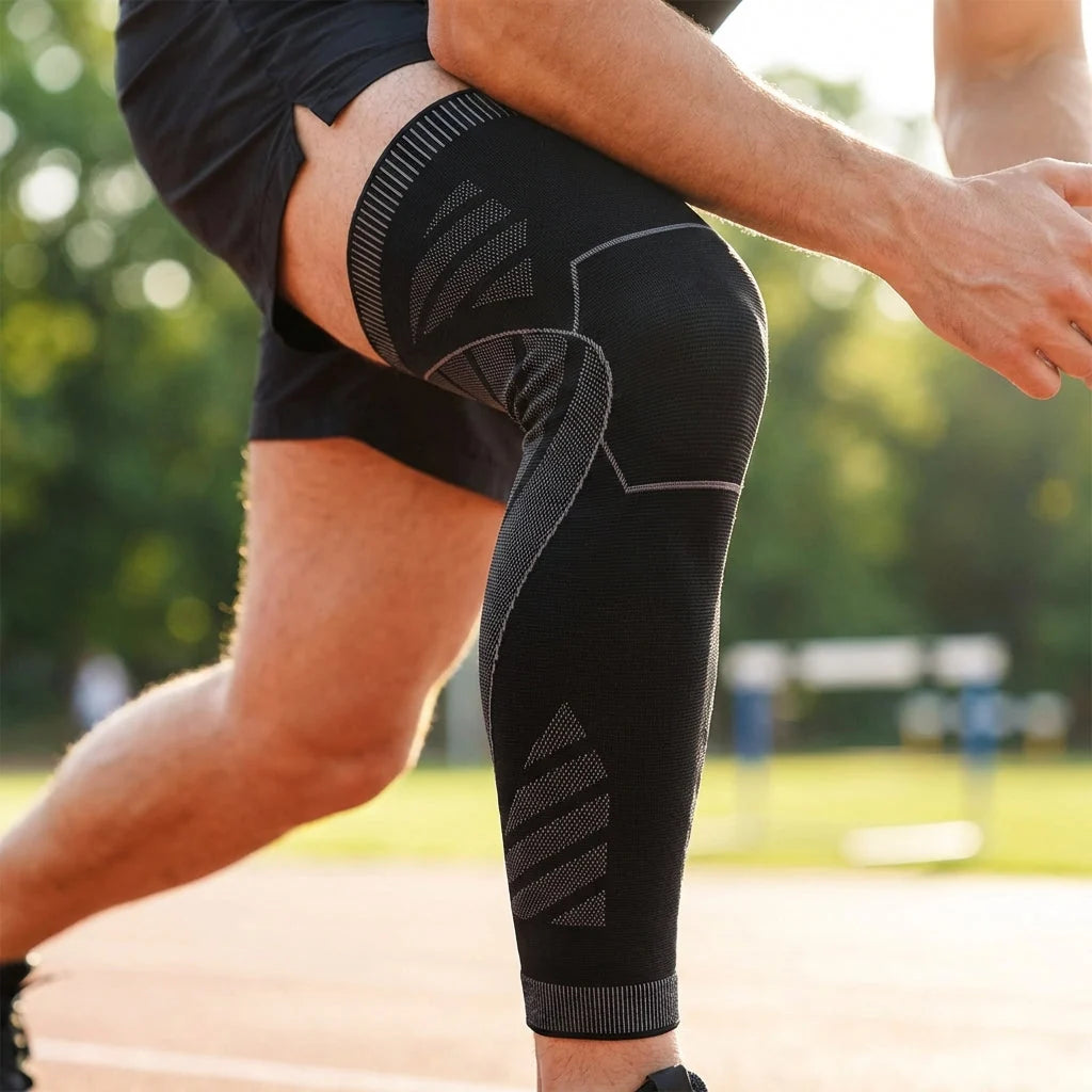 Compression Leg Sleeve Full-Leg Coverage Silicone Grip Band