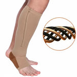 Compression Socks Graduated 20–30 mmHg Zippered Knee-High Open-Toe