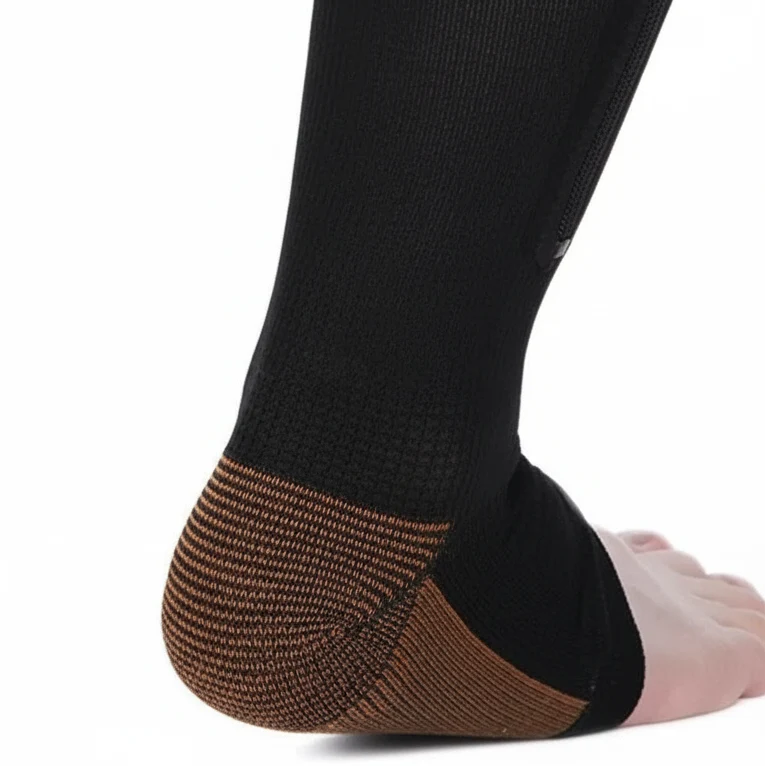 Compression Socks Zip-Up Graduated 20–30 mmHg Open-Toe Style
