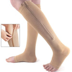 Compression Stockings Zipper Closure Breathable Elastic Fit