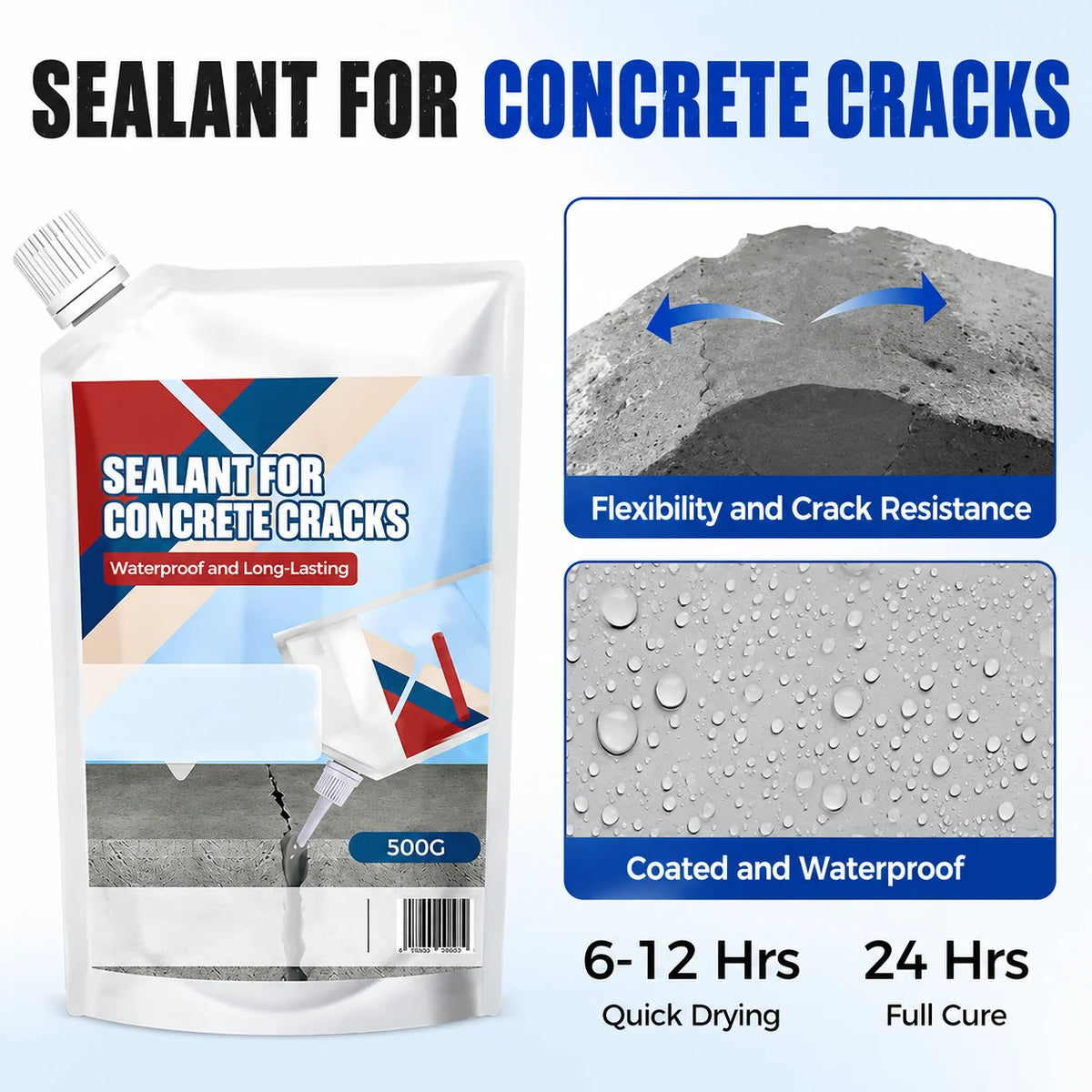 Concrete Crack Sealant Deep-Penetrating Flexible Waterproof Formula