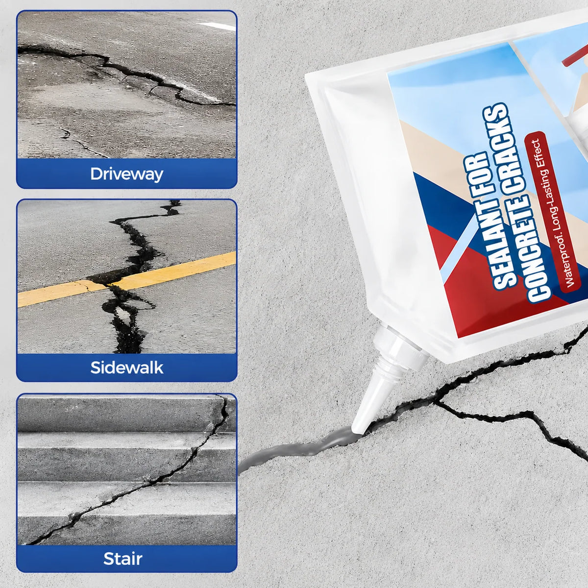 Concrete Crack Sealant Waterproof Flexible UV-Resistant
