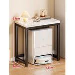 Console Table Marble-Effect Top Robot Vacuum Dock Storage