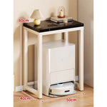 Console Table Marble-Effect Top Robot Vacuum Dock Storage