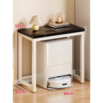 Console Table Marble-Effect Top Robot Vacuum Dock Storage