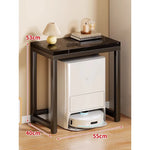 Console Table Marble-Effect Top Robot Vacuum Dock Storage