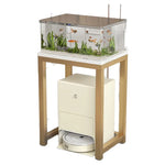 Console Table Marble-Effect Top Robot Vacuum Dock Storage