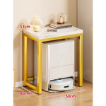 Console Table Marble-Effect Top Robot Vacuum Dock Storage