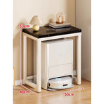 Console Table Marble-Effect Top Robot Vacuum Dock Storage