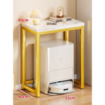 Console Table Marble-Effect Top Robot Vacuum Dock Storage
