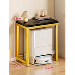 Console Table Marble-Effect Top Robot Vacuum Dock Storage