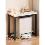Console Table Marble-Effect Top Robot Vacuum Dock Storage