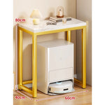 Console Table Marble-Effect Top Robot Vacuum Dock Storage