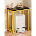 Console Table Marble-Effect Top Robot Vacuum Dock Storage