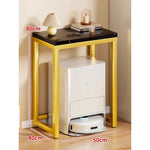 Console Table Marble-Effect Top Robot Vacuum Dock Storage