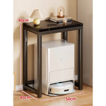 Console Table Marble-Effect Top Robot Vacuum Dock Storage