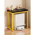 Console Table Marble-Effect Top Robot Vacuum Dock Storage
