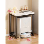 Console Table Marble-Effect Top Robot Vacuum Dock Storage