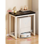 Console Table Marble-Effect Top Robot Vacuum Dock Storage