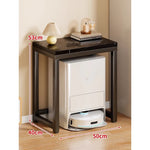 Console Table Marble-Effect Top Robot Vacuum Dock Storage