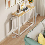 Console Table Slim Profile Wood Top Steel Frame