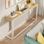 Console Table Slim Profile Wood Top Steel Frame