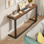 Console Table Slim Profile Wood Top Steel Frame