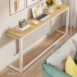 Console Table Slim Space-Saving Engineered Wood Top Steel Frame