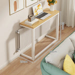 Console Table Slim Space-Saving Engineered Wood Top Steel Frame