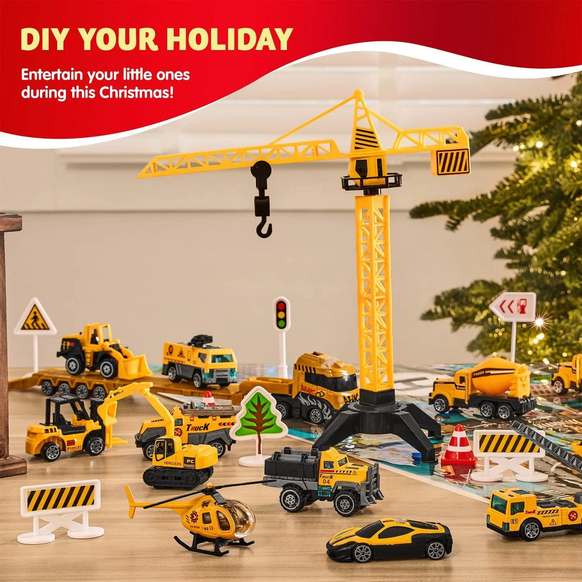 Construction Advent Calendar 24 Pieces Fold-Out City Mat