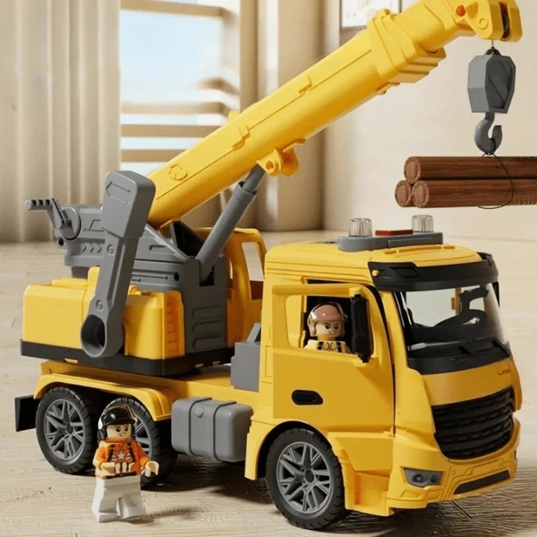 Construction Crane Toy Movable Rotating Arm Lights & Sound Effects