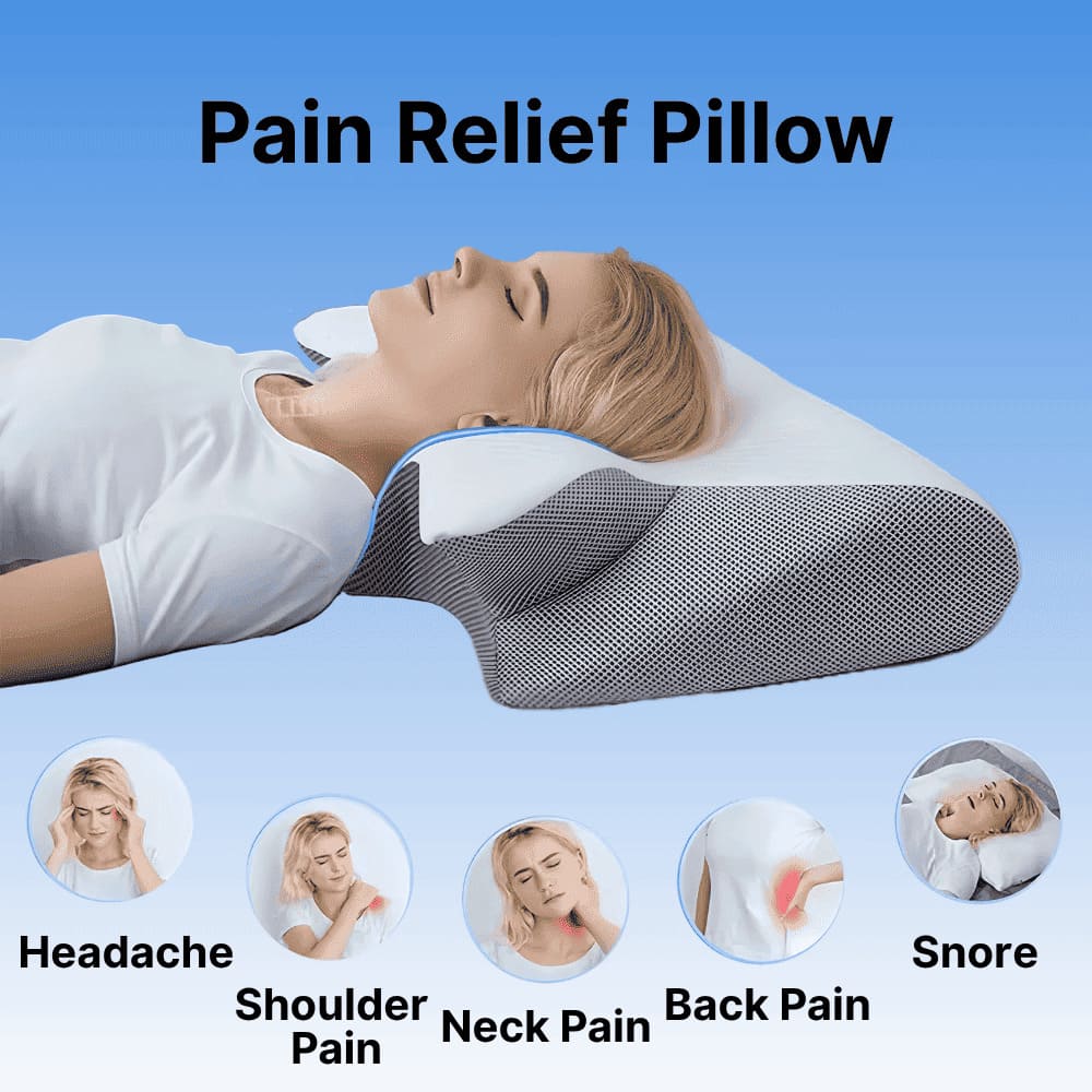 Contour Pillow Ergonomic Memory Foam Removable Cover