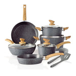 Cookware Set Granite Nonstick 12-Piece Vented Glass Lids