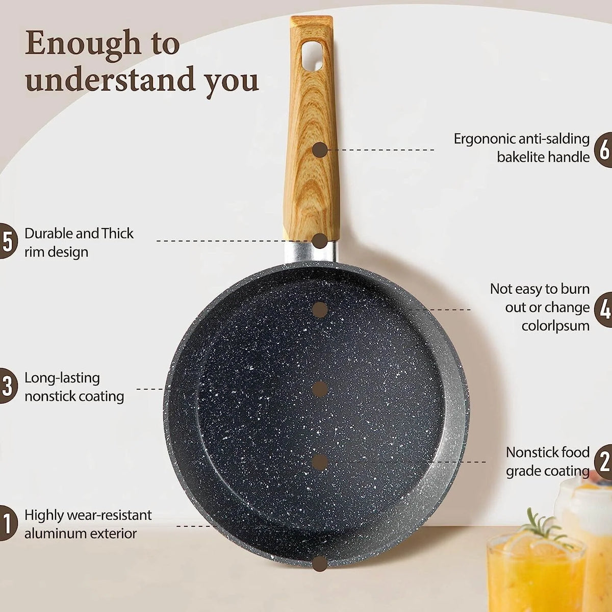 Cookware Set Granite Nonstick 12-Piece Vented Glass Lids
