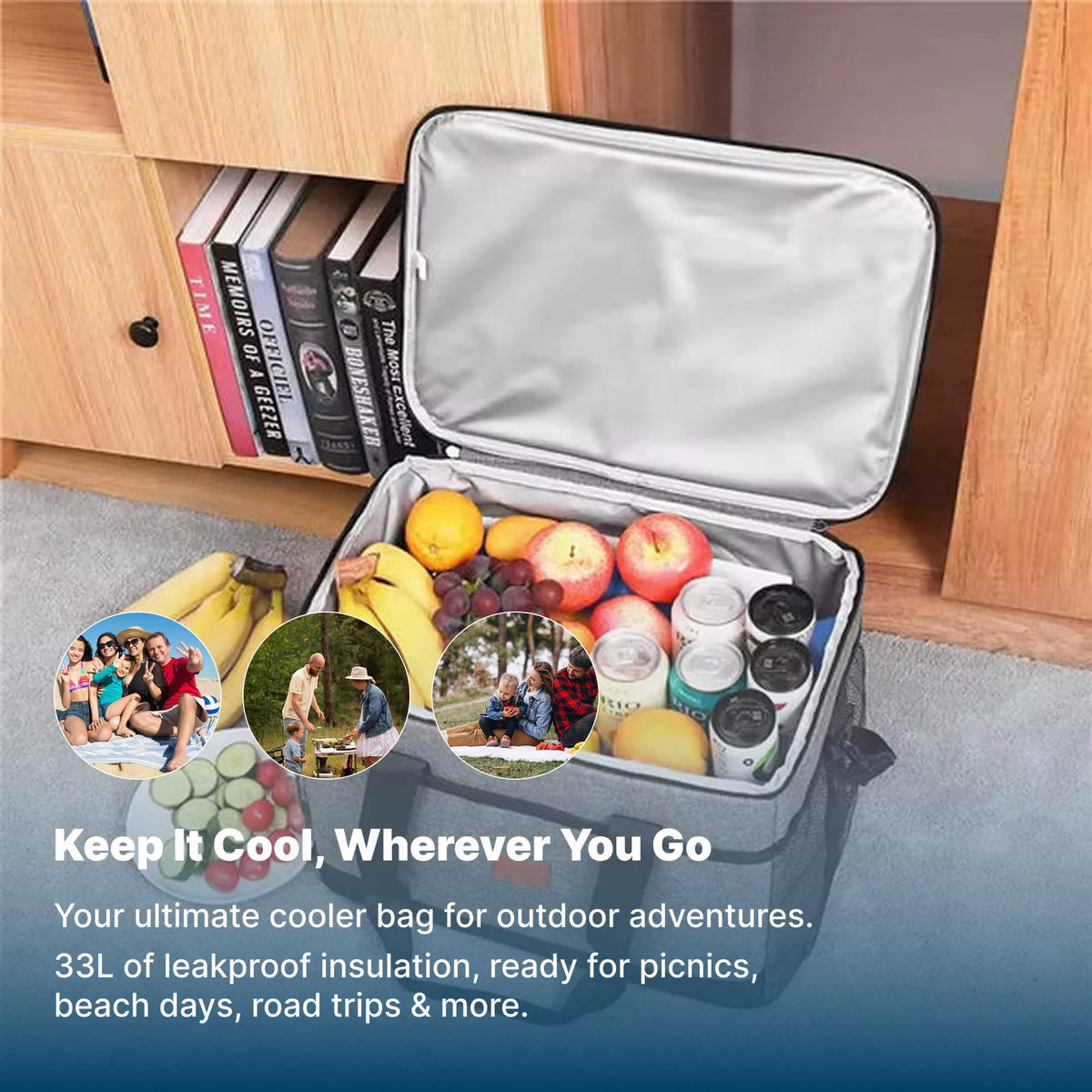 Cooler Bag Insulated 33 L Waterproof Oxford Fabric