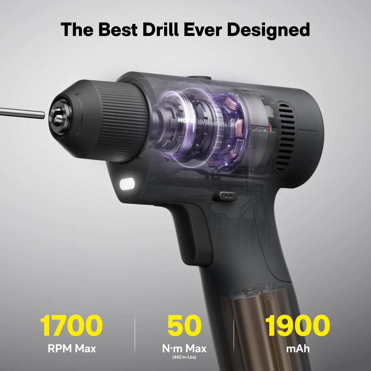 Cordless Drill Kit 16V Brushless Case & Bits