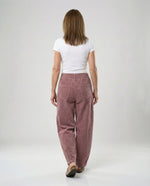 Corduroy Pants Wide-Leg Fit Elastic Waistband