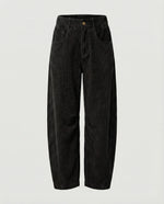 Corduroy Pants Wide-Leg Fit Elastic Waistband
