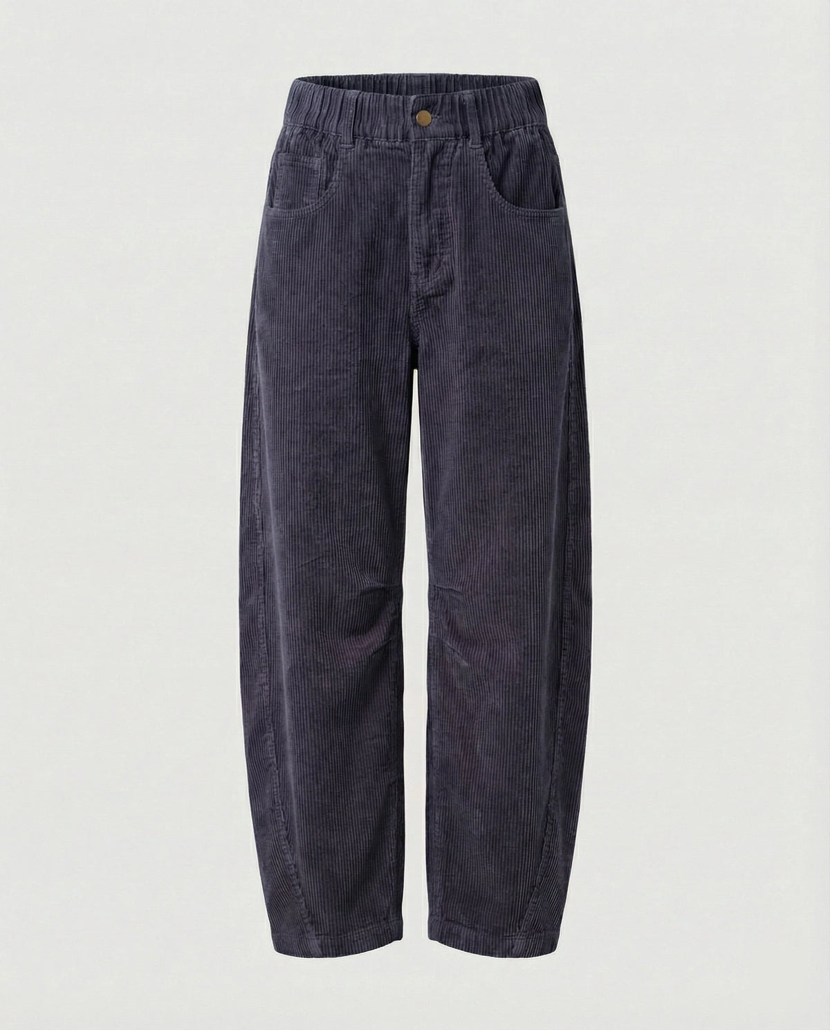 Corduroy Pants Wide-Leg Fit Elastic Waistband