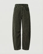 Corduroy Pants Wide-Leg Fit Elastic Waistband