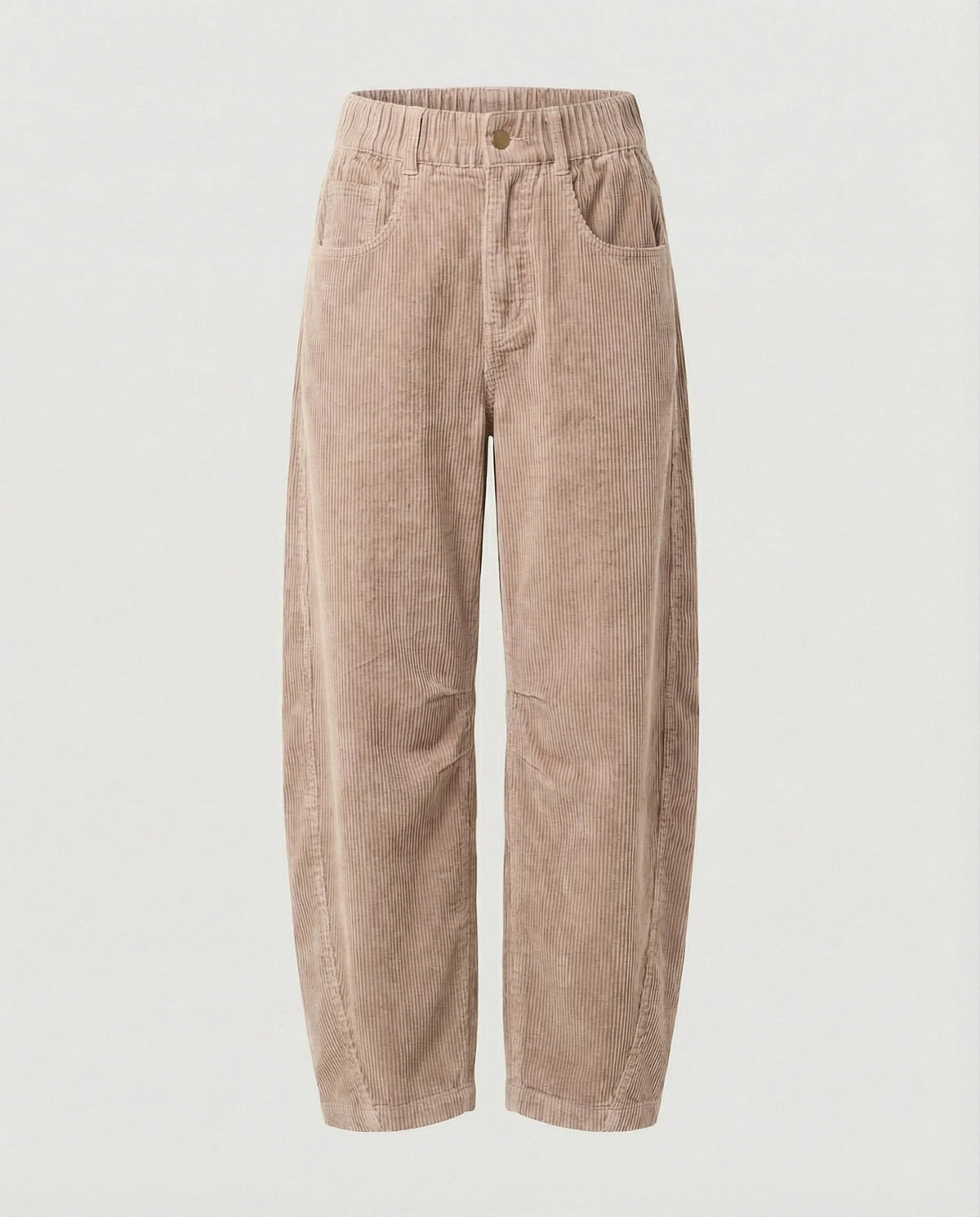 Corduroy Pants Wide-Leg Fit Elastic Waistband