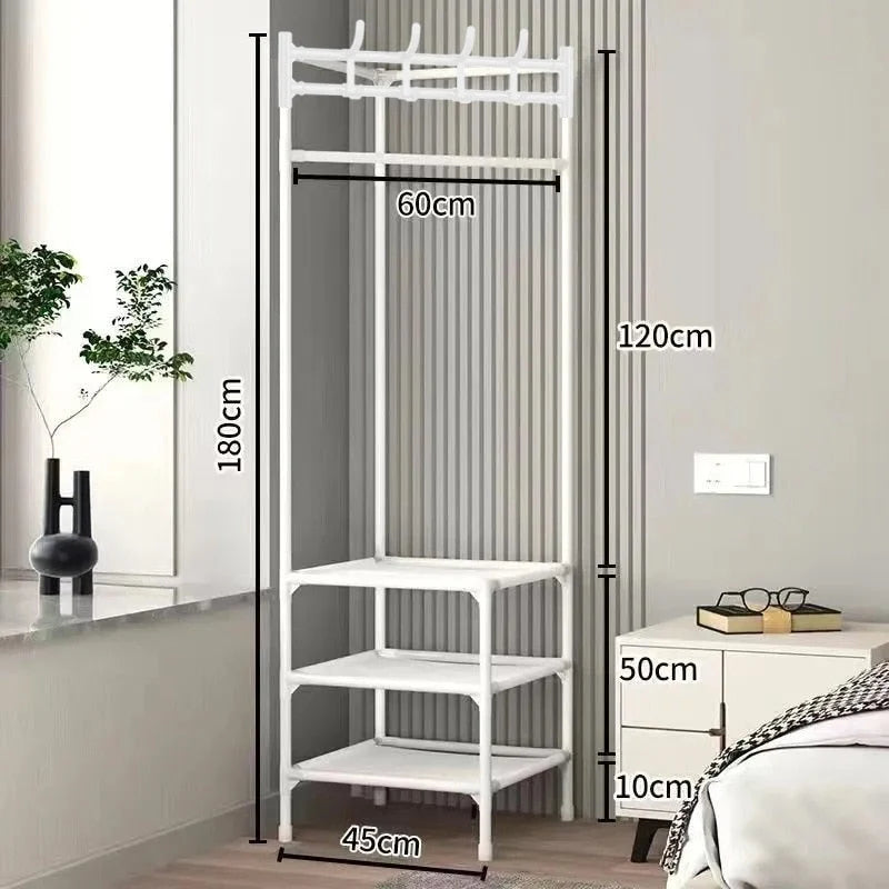 Corner Clothes Rack Space-Saving Steel Frame 70.9-Inch Tall