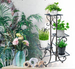 Corner Plant Stand 4-Tier Rust-Resistant Wrought Iron
