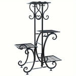 Corner Plant Stand 4-Tier Wrought Iron Anti-Rust
