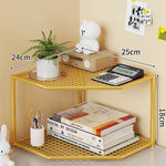 Corner Storage Shelf Metal Mesh Space-Saving